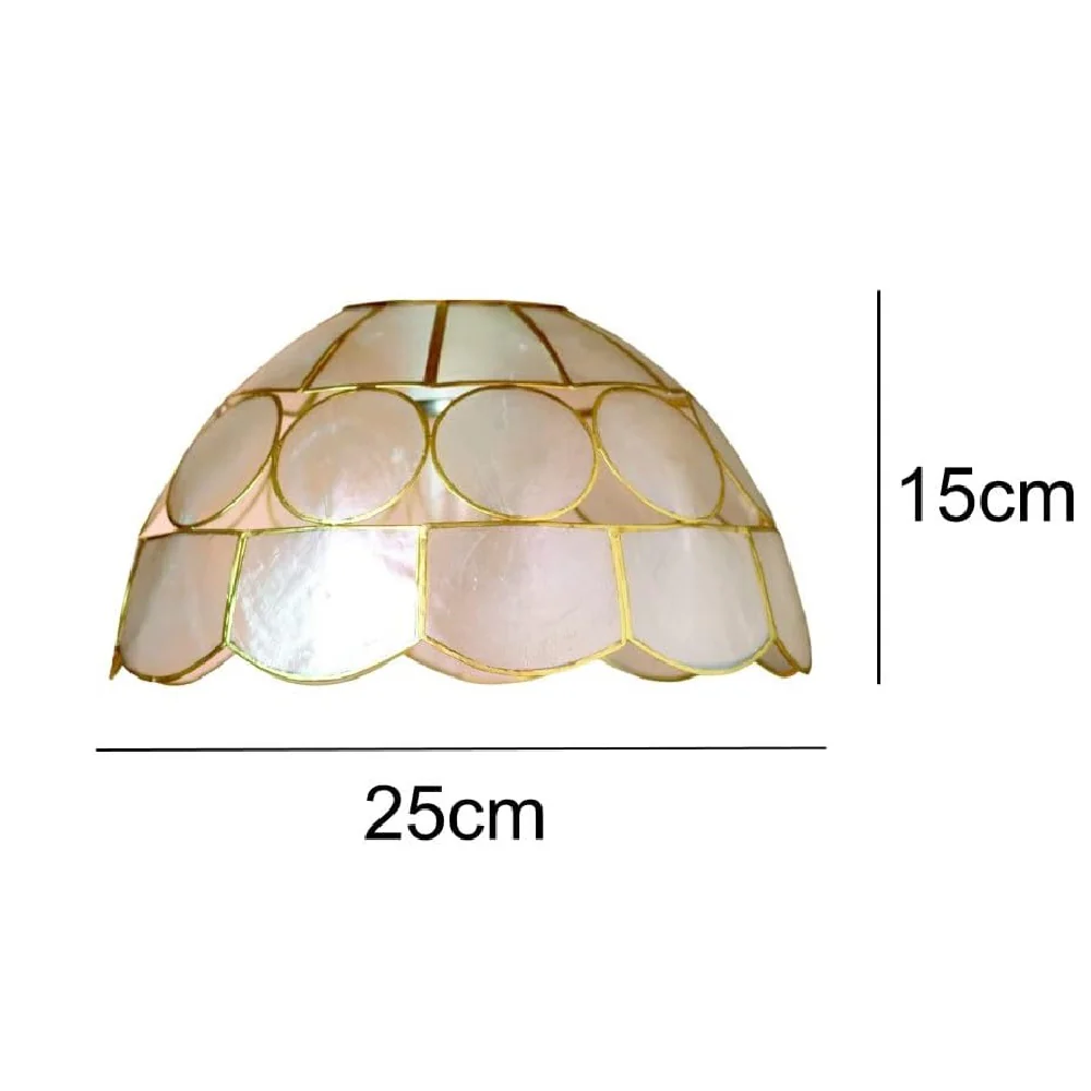Natural Opaque Capiz Shell Art Deco Vintage Easy Fit Dome Pendant Shade 25cm - Image 4