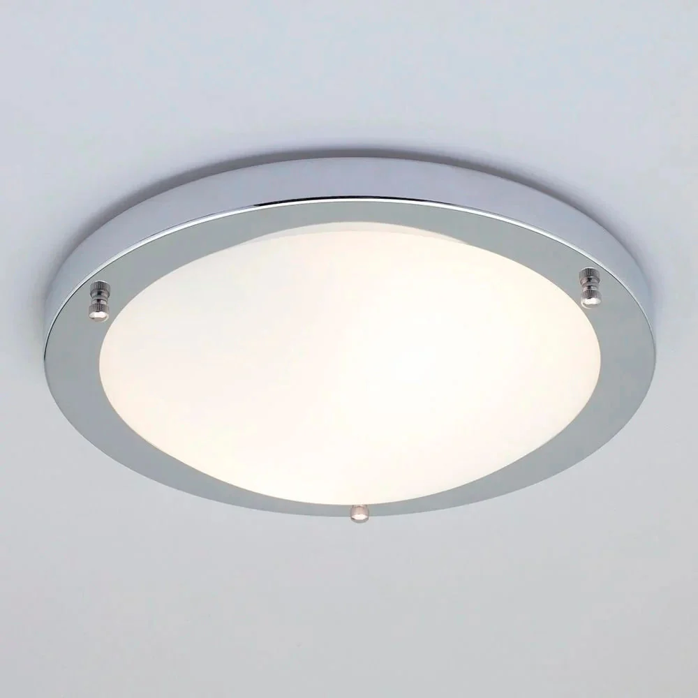 Britalia BRSPA-34050-CHR Polished Chrome Bathroom Modern Round Flush Ceiling Light IP44 31cm - Image 2