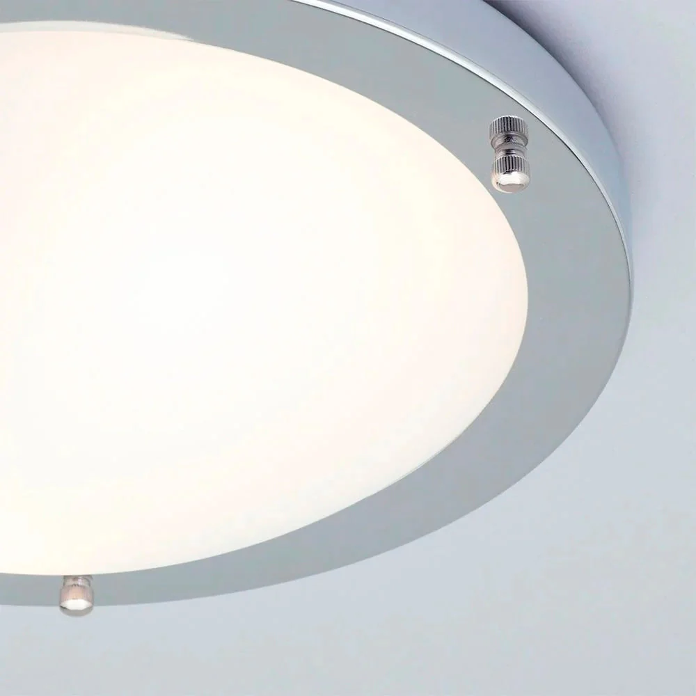 Britalia BRSPA-34050-CHR Polished Chrome Bathroom Modern Round Flush Ceiling Light IP44 31cm - Image 3