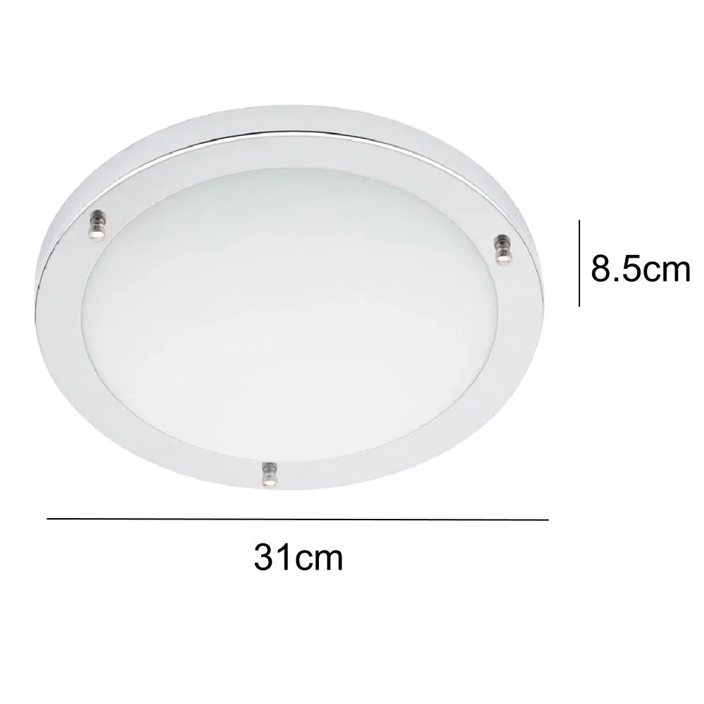 Britalia BRSPA-34050-CHR Polished Chrome Bathroom Modern Round Flush Ceiling Light IP44 31cm - Image 5