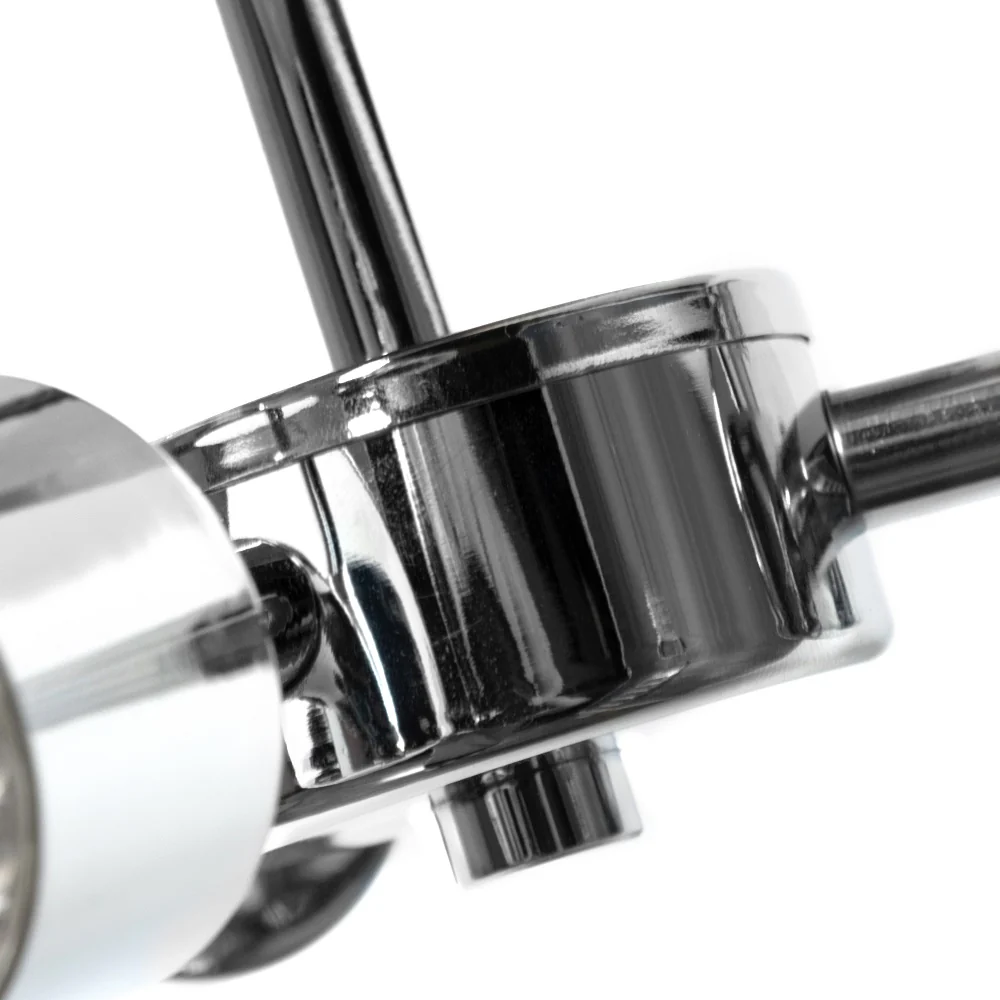 Polished Chrome & Ribbed Glass Bathroom Vintage 3 Lamp Ceiling Light IP44 - Image 3