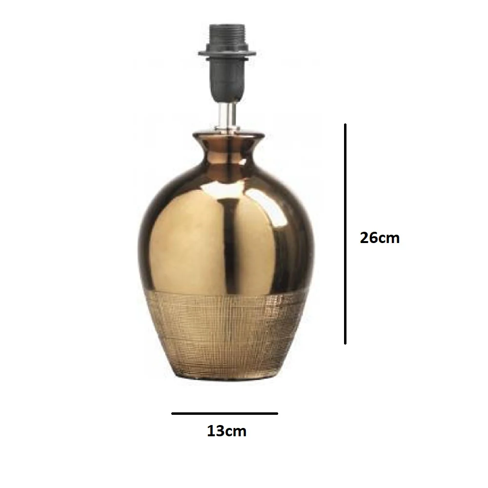 Copper Metallic Ceramic Modern Table Lamp Base 26cm - Image 3