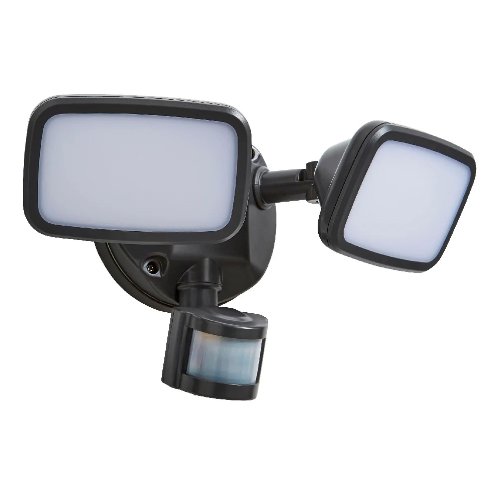 Britalia BRZN-35688-DGRY LED Anthracite Outdoor Modern Security Twin Head Flood Light with PIR - Image 2