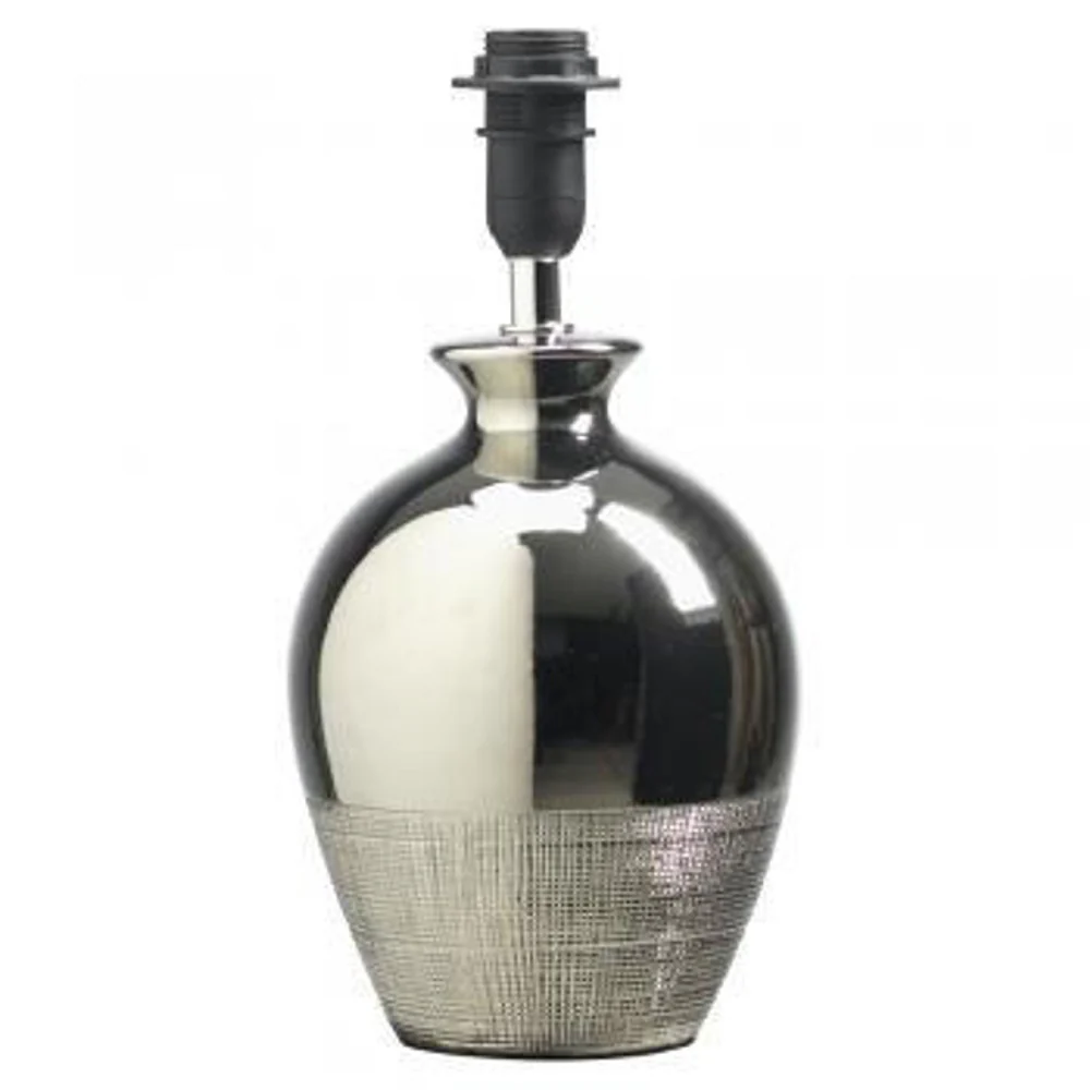 Chrome Metallic Ceramic Modern Table Lamp Base Only 26cm - Image 2