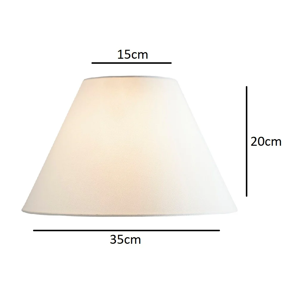 Cream Linen with White Inner Vintage Coolie Lamp Shade 14" - Image 5