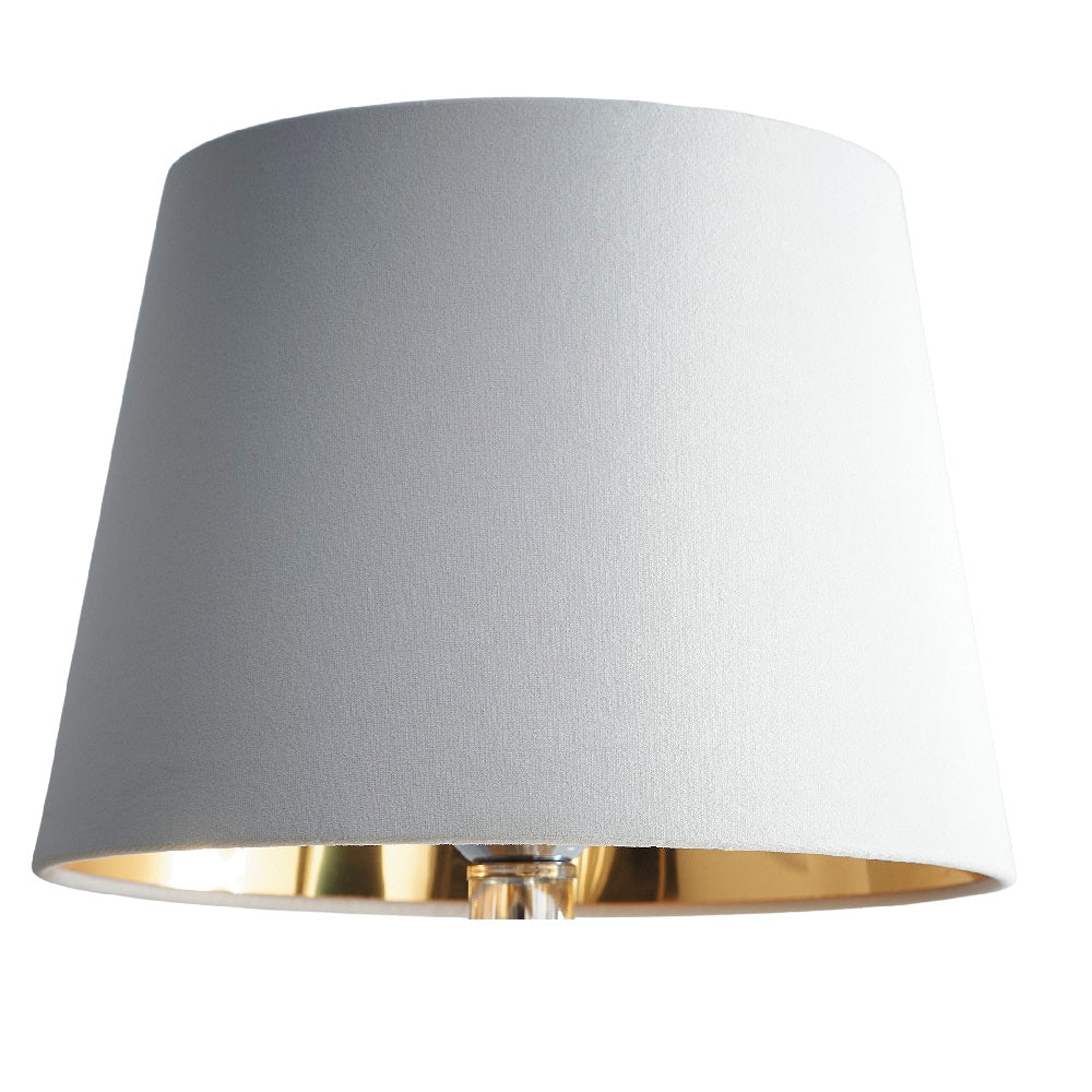 Cream Velvet and Gold Inner Modern Easy Fit Tapered Drum Lampshade 300mm