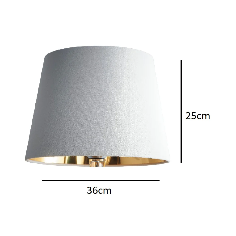 Cream Velvet and Gold Inner Modern Easy Fit Tapered Drum Lampshade 36cm - Image 3