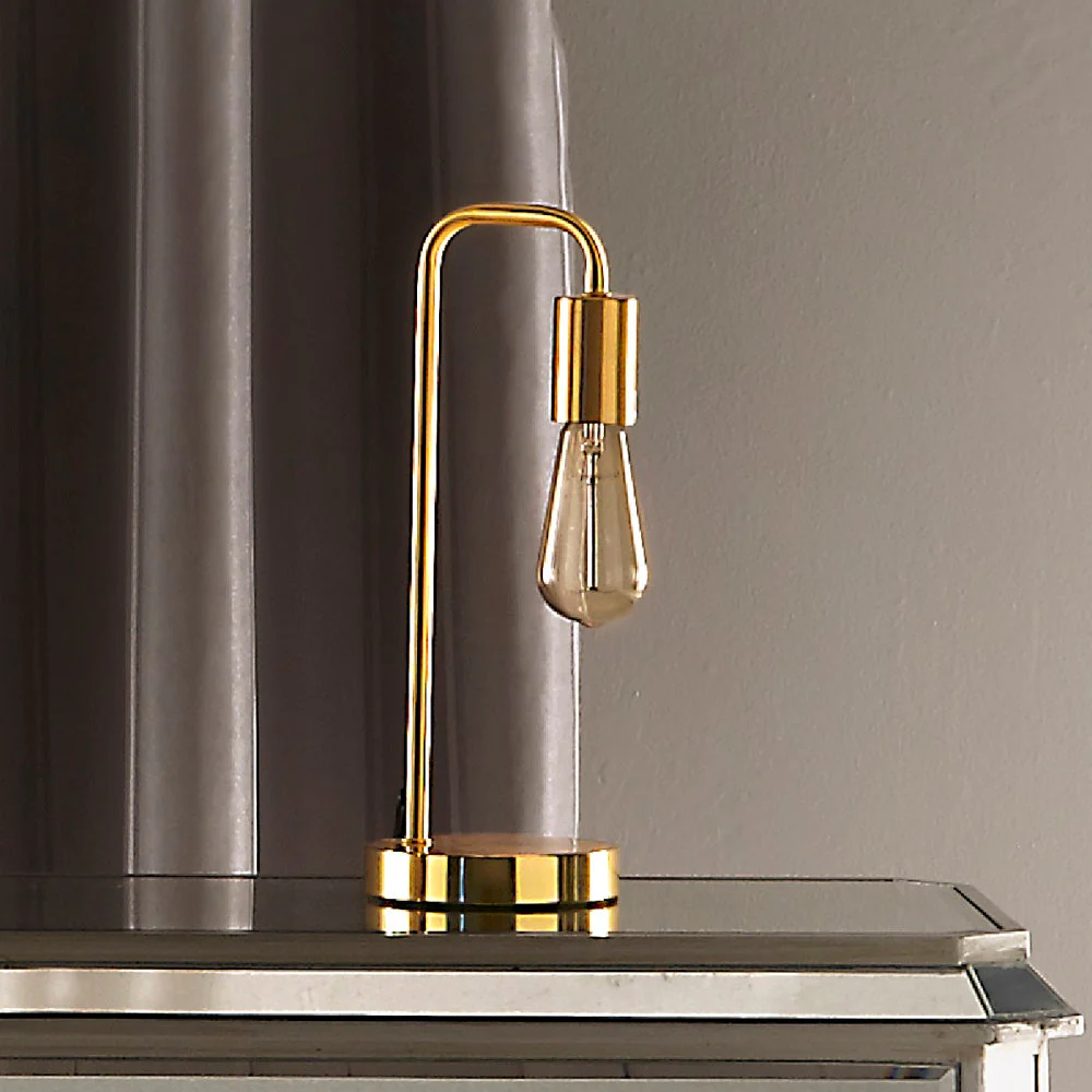 Britalia Polished Brass Metal Industrial Swan Neck Table Desk Lamp 35cm - Image 2