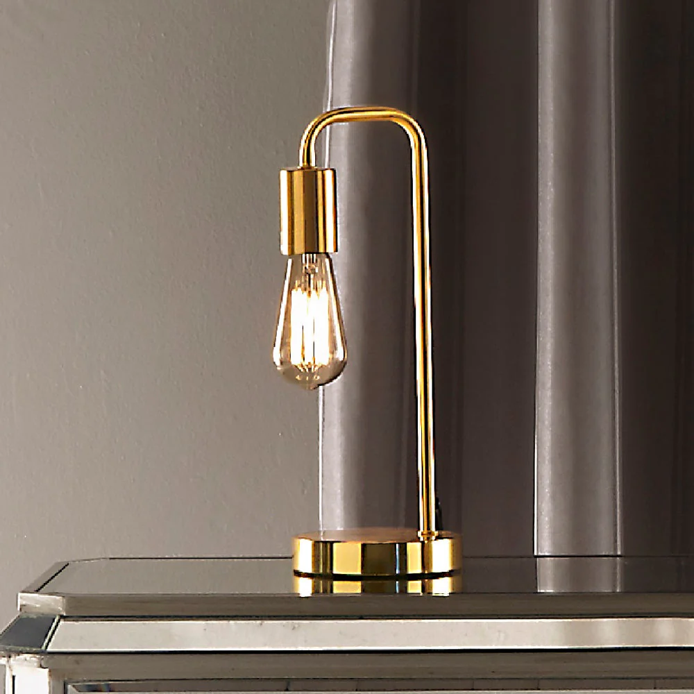 Britalia Polished Brass Metal Industrial Swan Neck Table Desk Lamp 35cm - Image 3