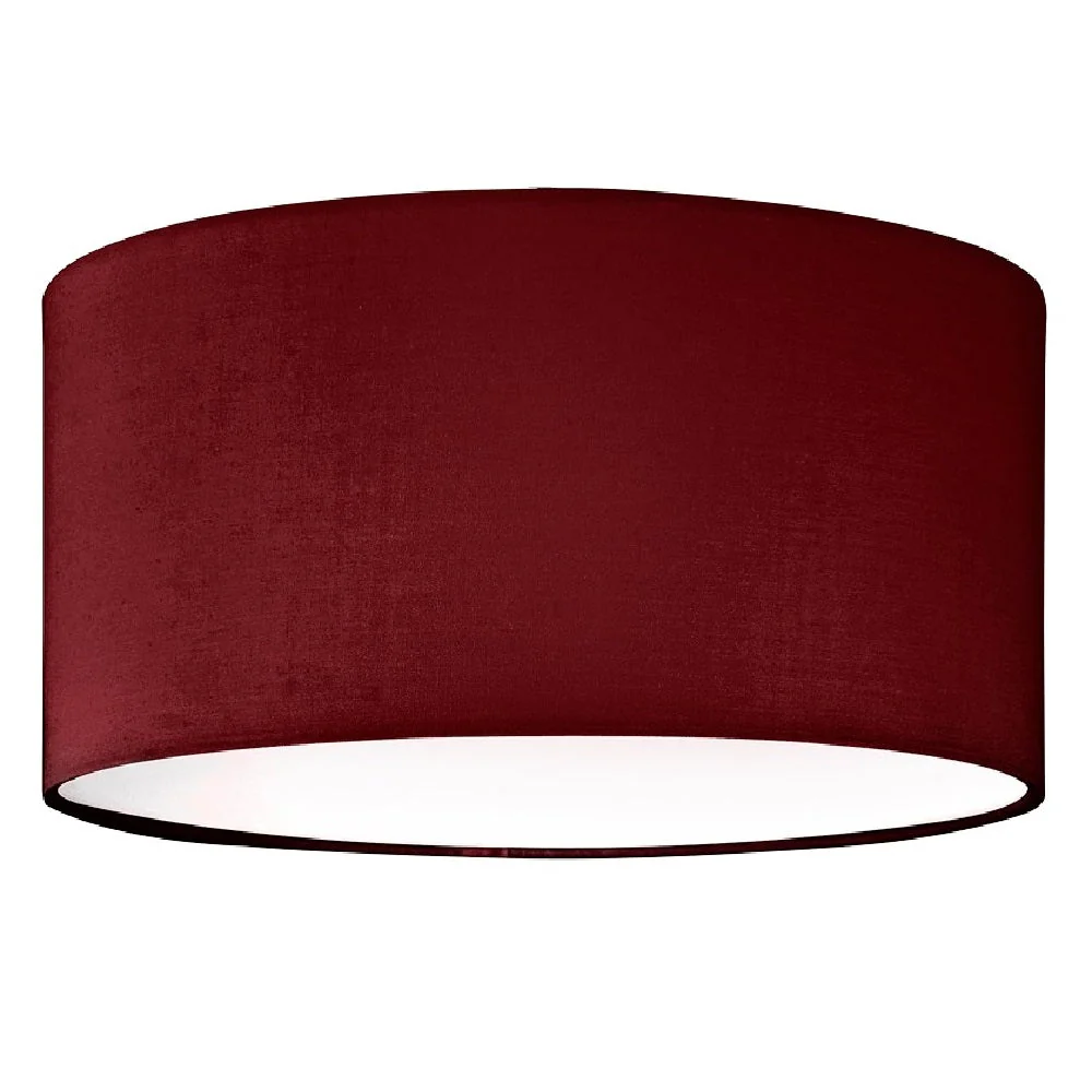 Britalia Red Cotton Modern Easy Fit Round Drum Pendant Shade with Diffuser 30cm - Image 2