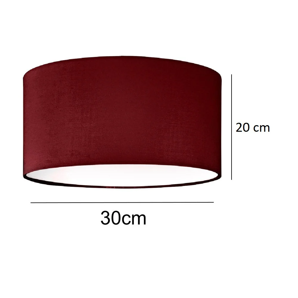 Britalia Red Cotton Modern Easy Fit Round Drum Pendant Shade with Diffuser 30cm - Image 4