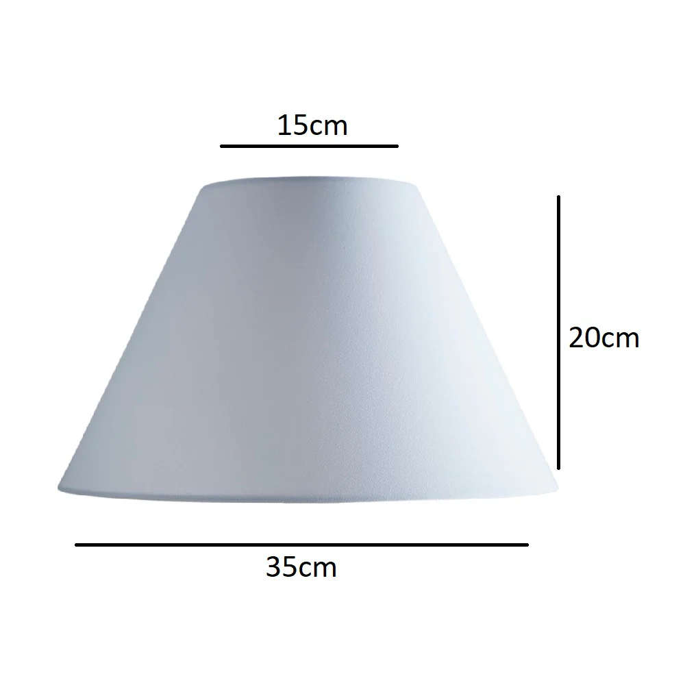 White Linen with White Inner Vintage Coolie Lamp Shade 14" - Image 5