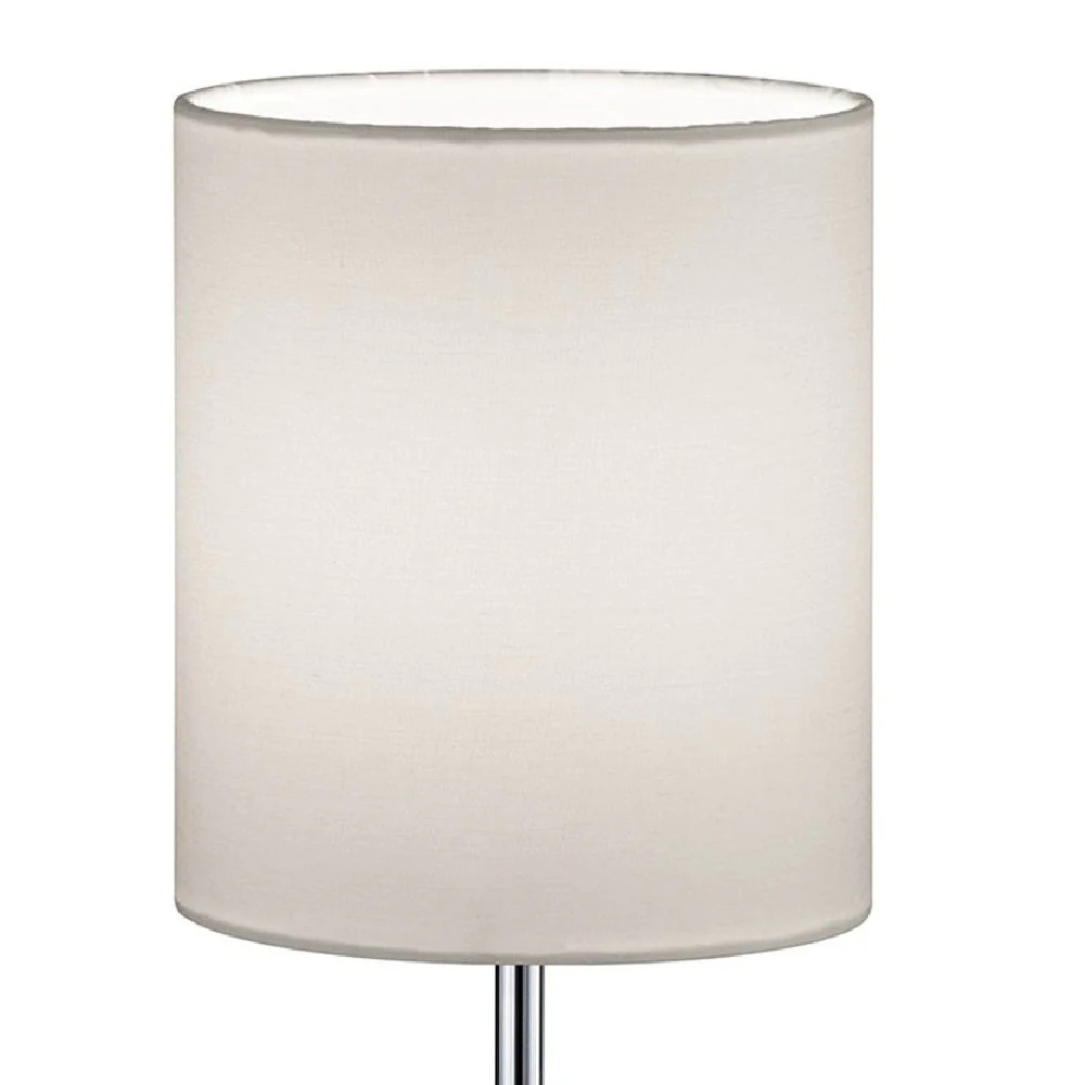 Chrome Modern Stem Slimline Table Lamp with White Drum Shade 28cm - Image 3