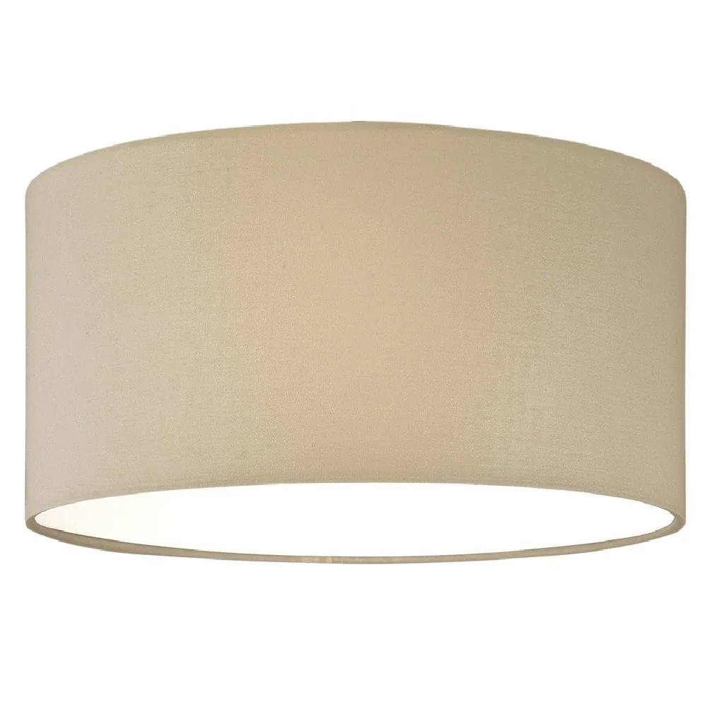 Cream Cotton Modern Easy Fit Round Drum Lampshade with White Diffuser 30cm - Image 2