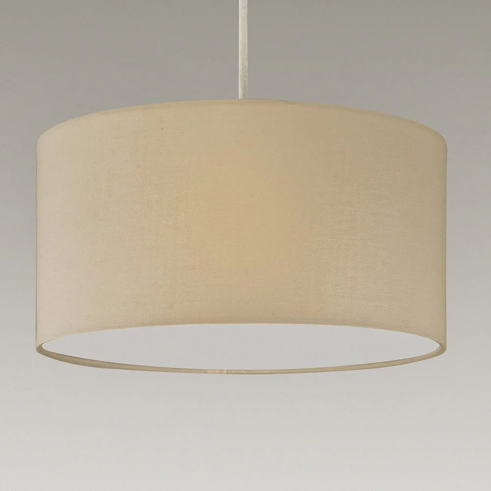 Cream Cotton Modern Easy Fit Round Drum Lampshade with White Diffuser 30cm - Image 3