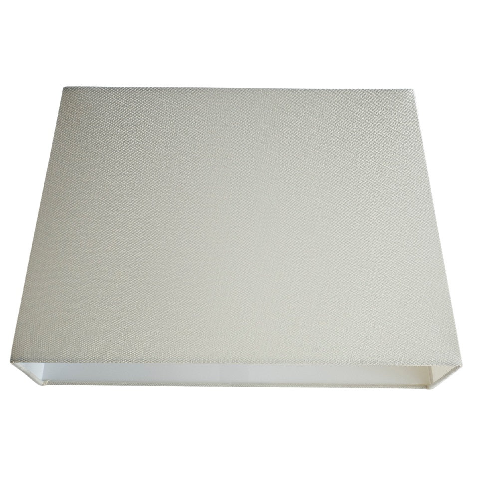 Cream Linen and White Inner Vintage Rectangular Tapered Shade 13"