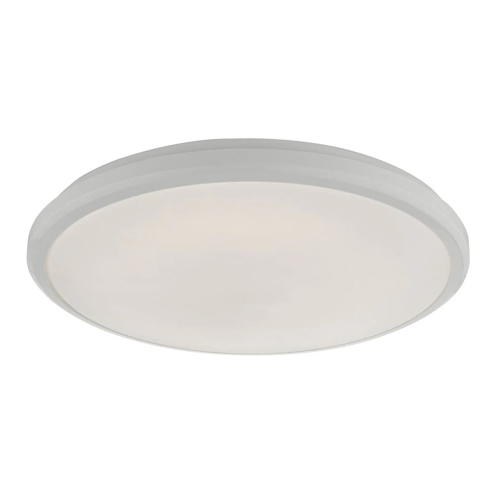 DAR EMM522 Emmett LED White Bathroom Modern Round Flush 27cm