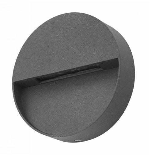 DAR UGO2139 Ugo LED Anthracite Outdoor Round Eyelid Flush Wall Light 12cm - Image 2