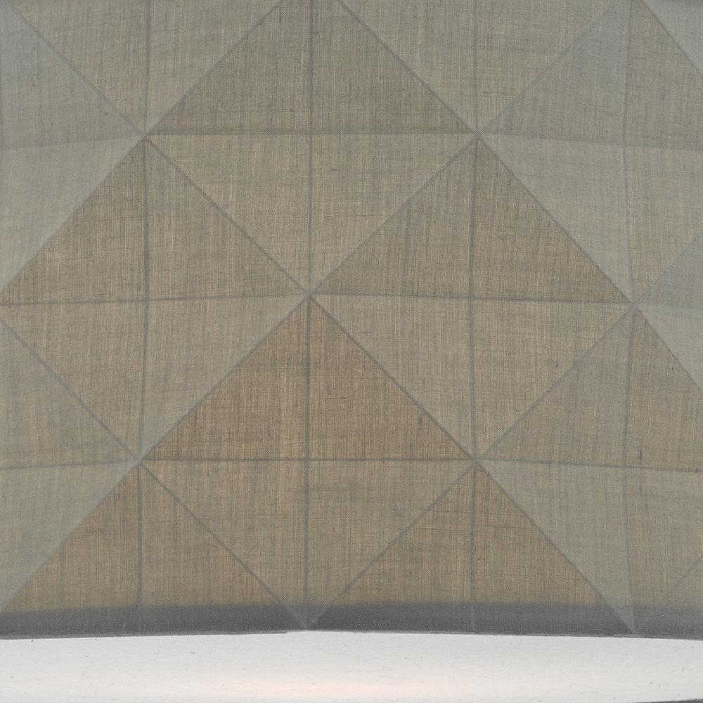 Grey Cotton Faceted Geometric Retro Easy Fit Drum Pendant Shade with Diffuser 40cm - Image 4
