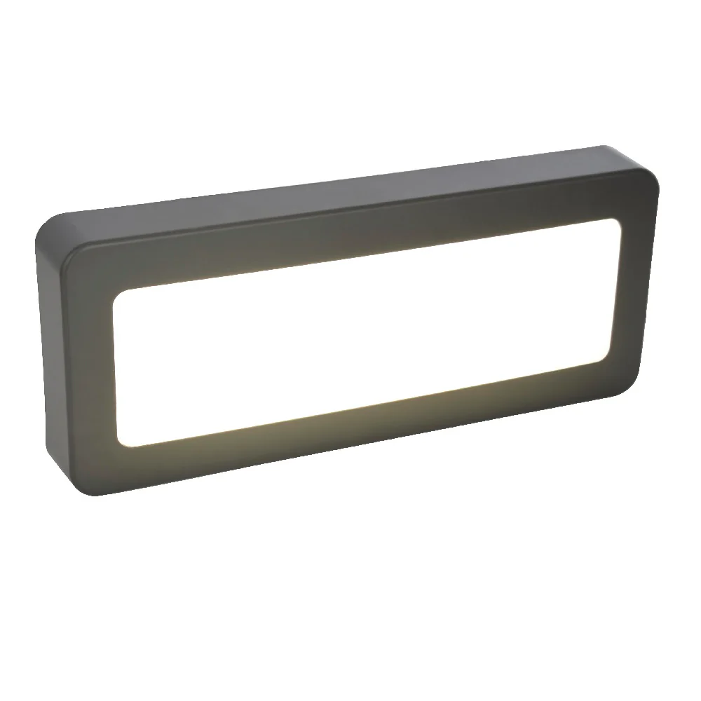 LED Anthracite Outdoor Surface Mounted Rectangular Plain Brick Light