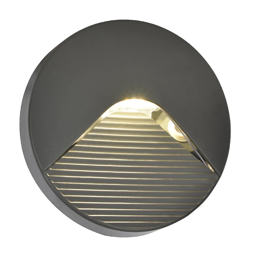 LED Anthracite Outdoor Surface Mounted Round Eyelid Brick Light