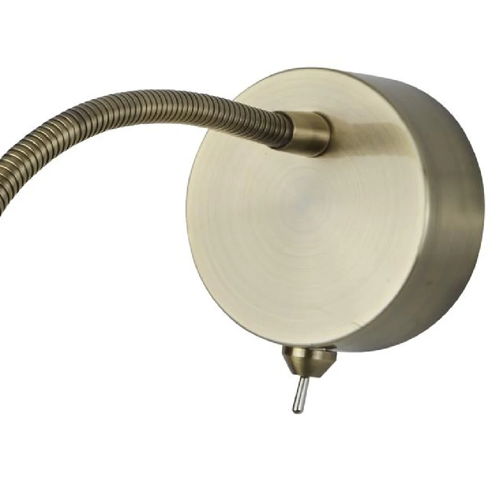 LED Antique Brass Modern Flexible Switched Reading Wall Light - Image 2
