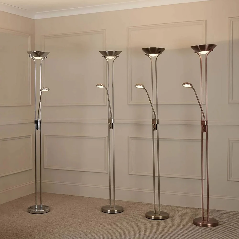LED Antique Brass Modern Mother & Child Floor Lamp 1800mm - Image 3