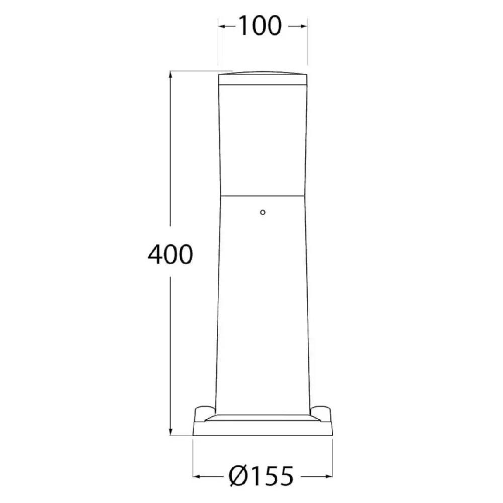 LED Black Outdoor Modern Round CCT Post Light 40cm Coastal IP55 - Image 3