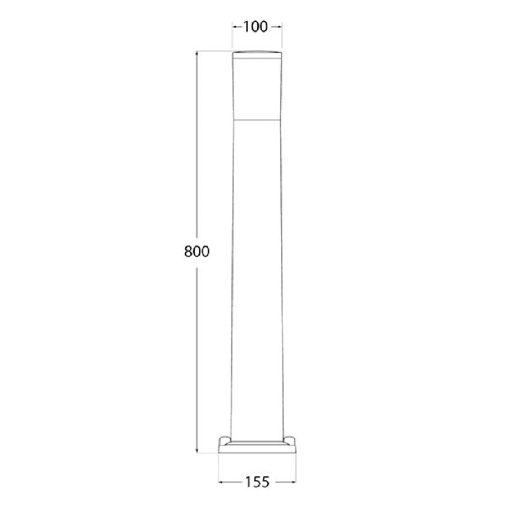 LED Black Outdoor Modern Round CCT Post Light 80cm Coastal IP55 - Image 3