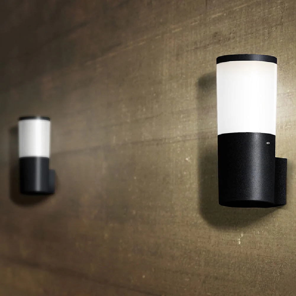 LED Black Outdoor Modern Round CCT Wall Light Coastal IP55 - Image 2