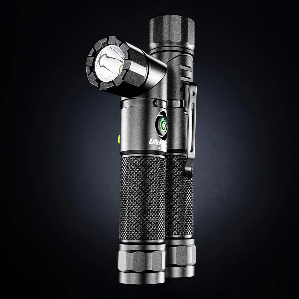 LED Black USB Rechargeable Dual Power Right Angle Flashlight Torch 1200 Lumen - Image 3