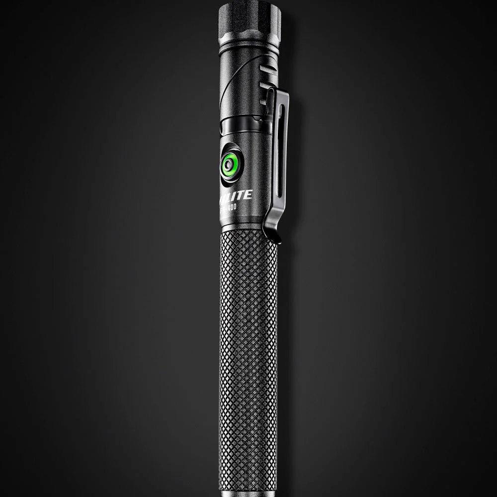 LED Black USB Rechargeable Right Angle Flashlight Torch 400 Lumen - Image 2