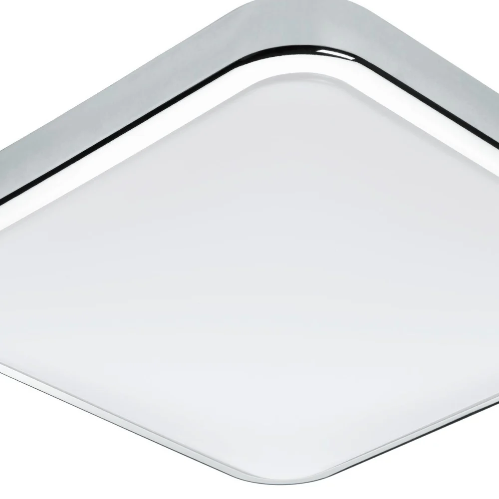 LED Chrome & White Bathroom Modern Square Flush IP44 1500lm 29cm - Image 2