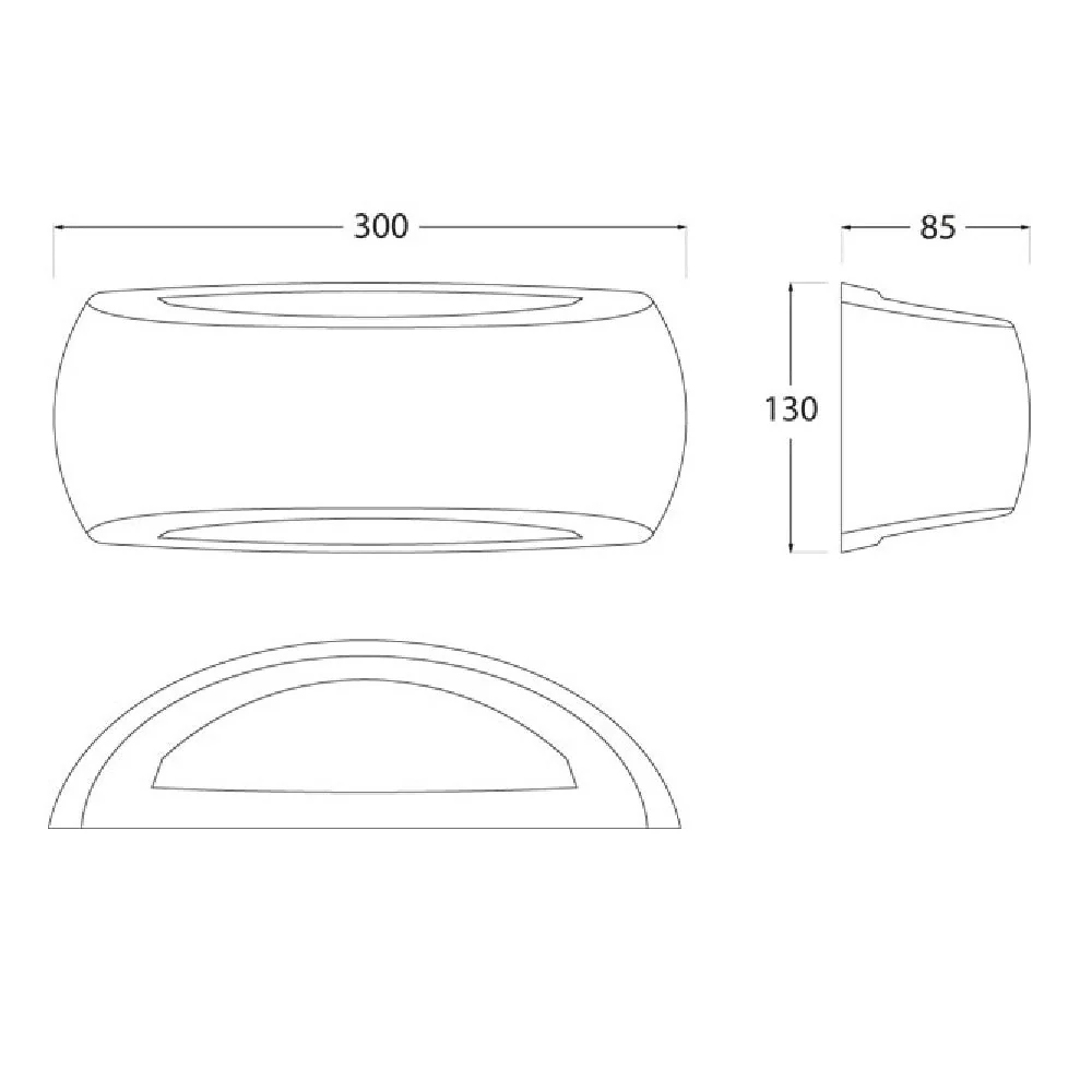 LED Grey Outdoor Modern Oval Up & Down Wall Light 30cm Coastal IP66 - Image 3