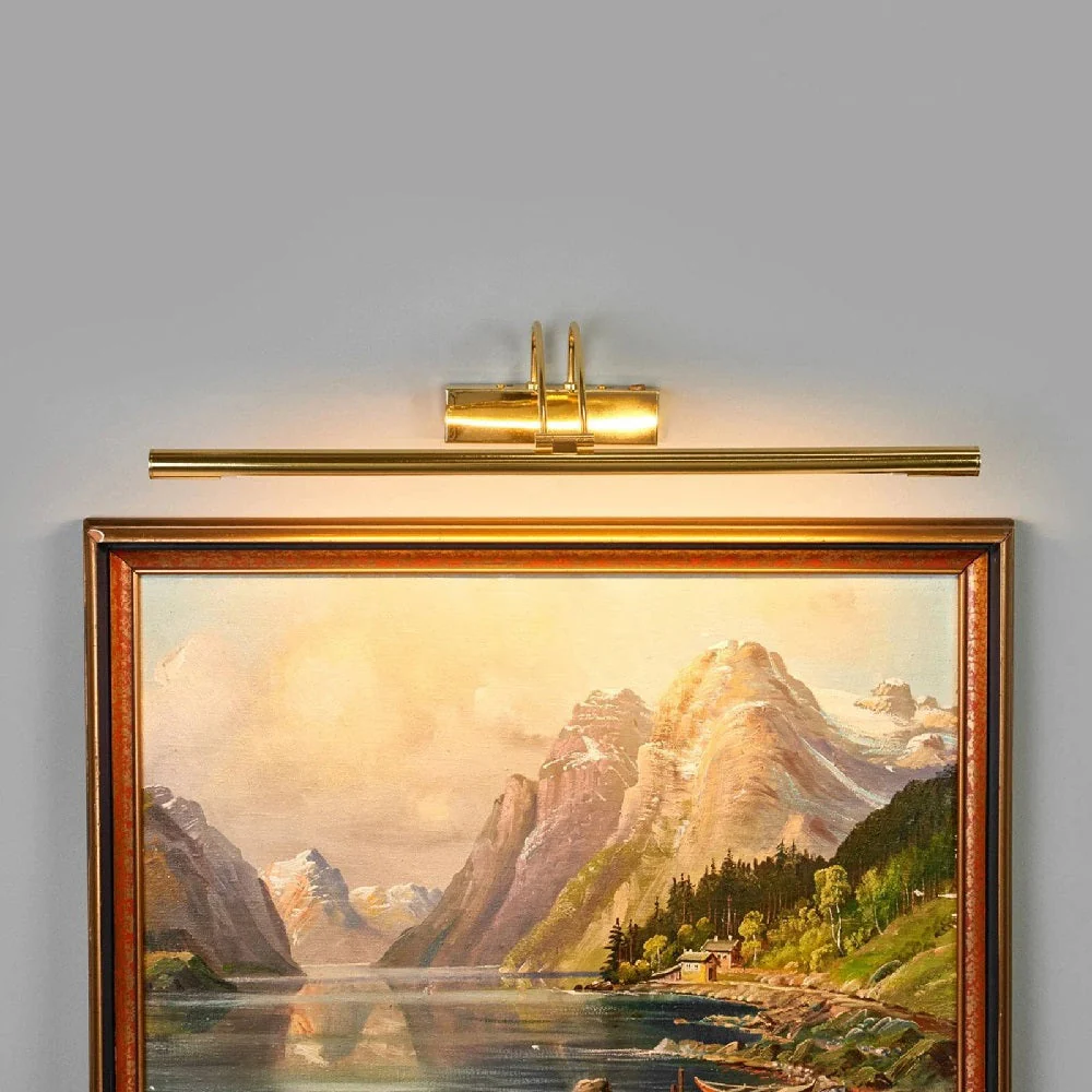 LED Polished Brass Modern Adjustable Switched Picture Wall Light 68cm - Image 4