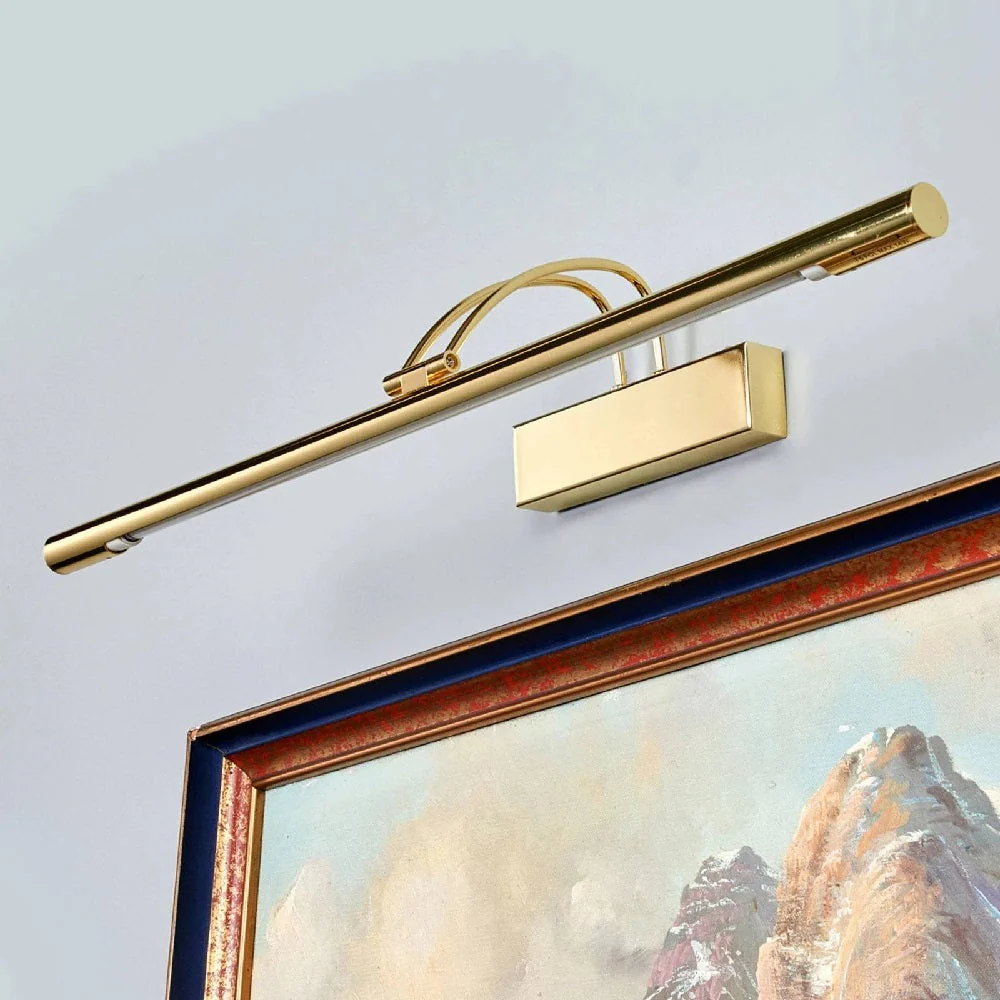 LED Polished Brass Modern Adjustable Switched Picture Wall Light 68cm - Image 5
