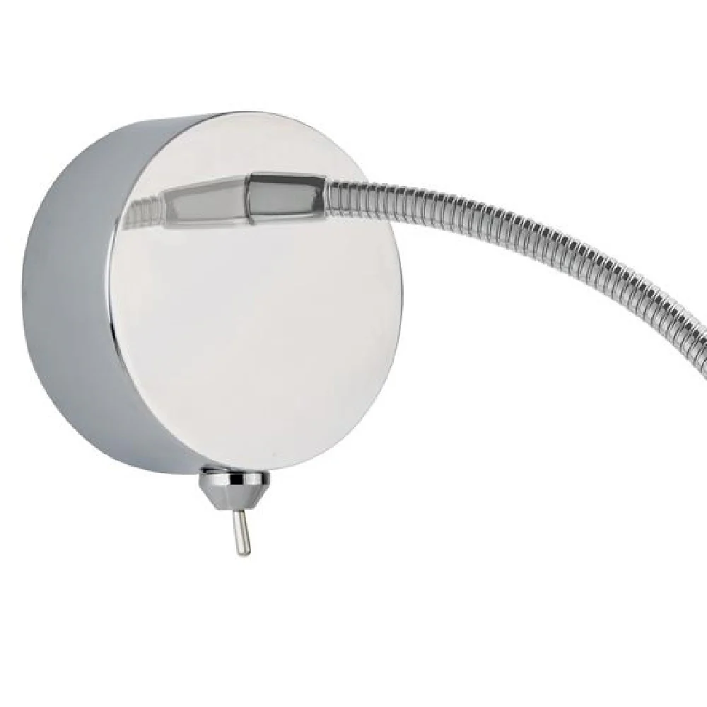LED Polished Chrome Modern Flexible Switched Reading Wall Light - Image 2