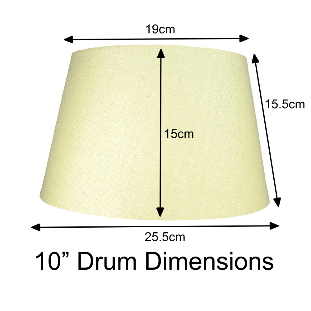 Loxton PMCD10ORG Burnt Orange 10" Rolled Edge Vintage Drum Cotton Fabric Lampshade - Image 2