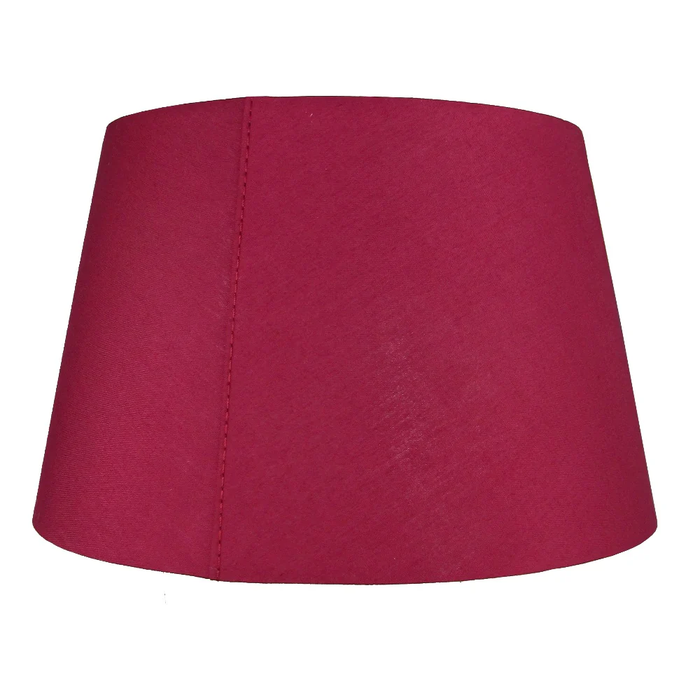 Loxton PMCD12BUR Burgundy 12" Rolled Edge Vintage Drum Cotton Fabric Lampshade