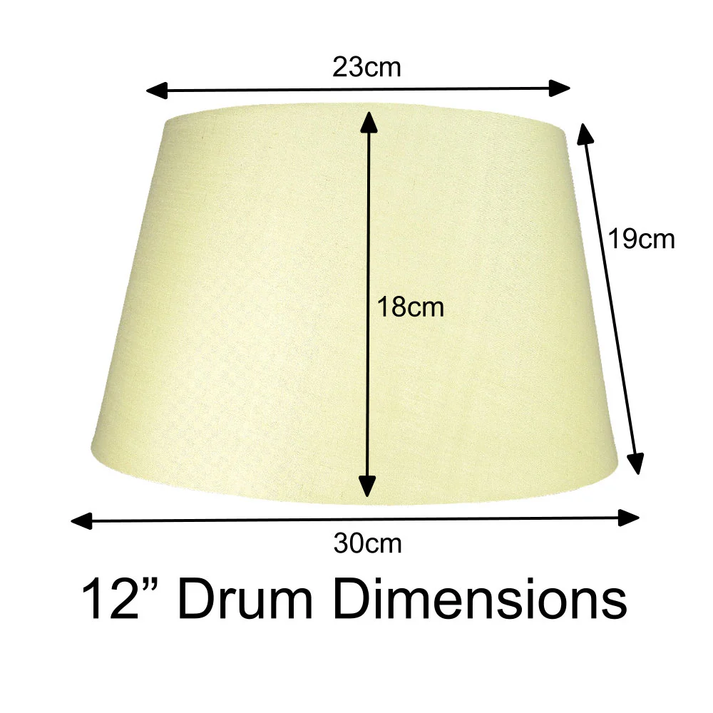 Loxton PMCD12BUR Burgundy 12" Rolled Edge Vintage Drum Cotton Fabric Lampshade - Image 2