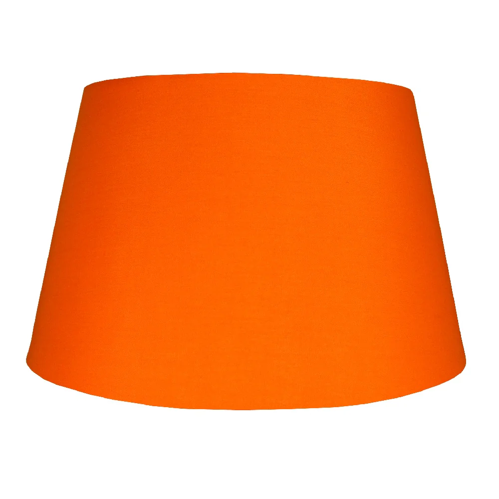 Loxton PMCD12ORG Burnt Orange 12" Rolled Edge Vintage Drum Cotton Fabric Lampshade