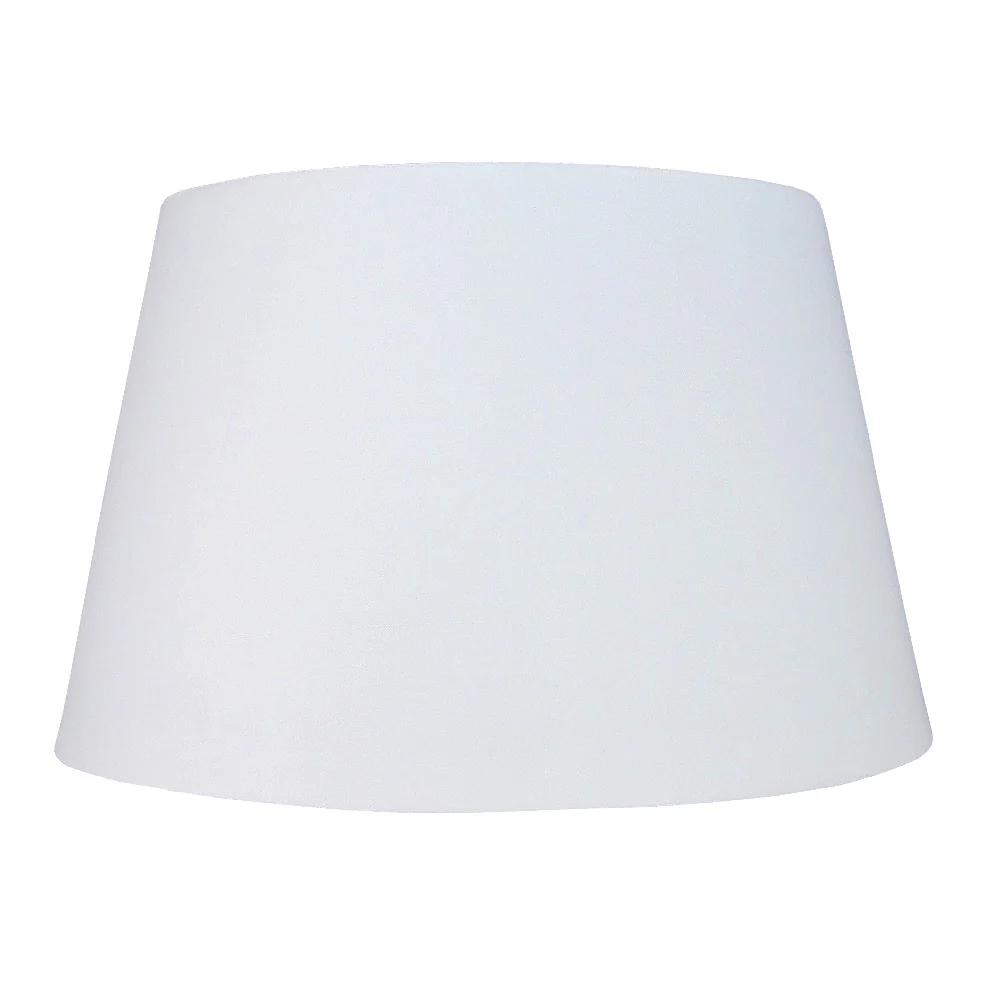 Loxton PMCD12WHI White 12" Rolled Edge Vintage Drum Cotton Fabric Lampshade