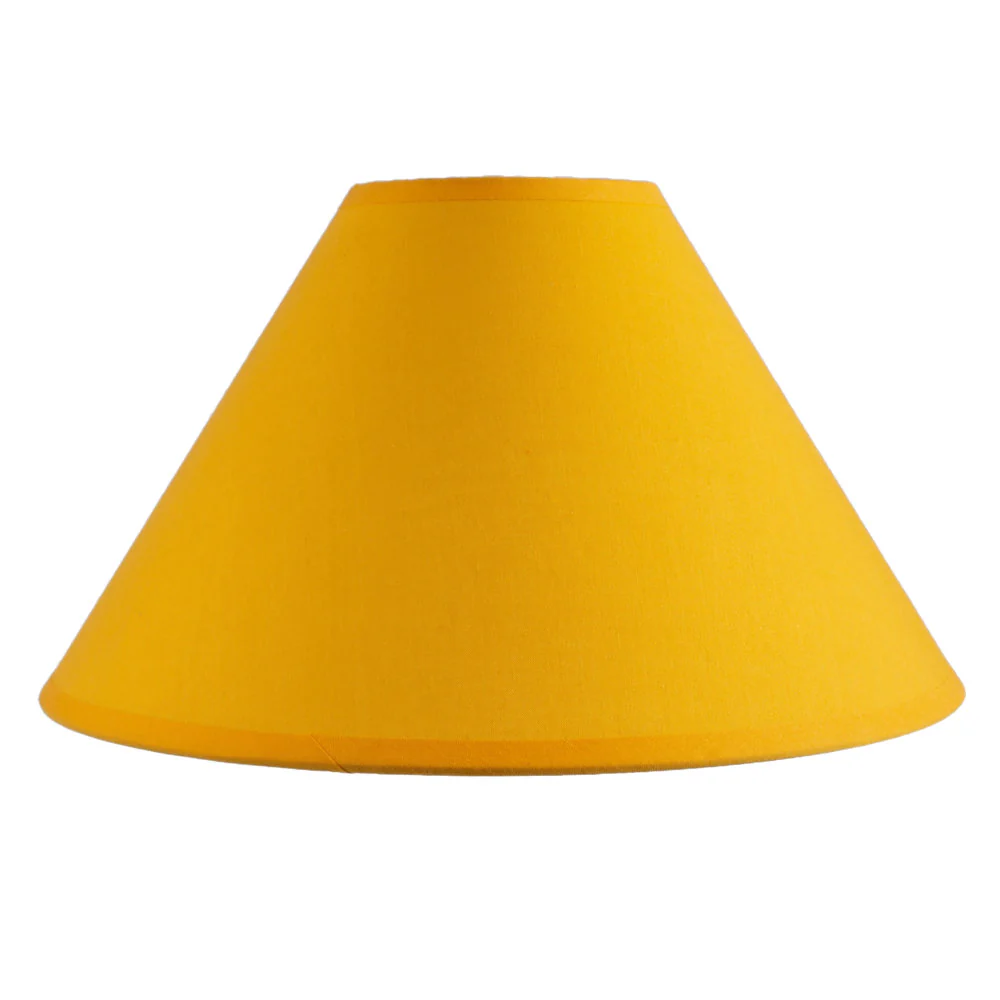 Loxton PMPC10MS Mustard Yellow 10" Taped Edge Vintage Coolie Cotton Fabric Lampshade