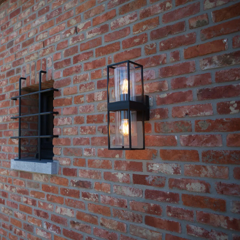 Lutec 5288804012 Flair Matt Black Outdoor Vintage Up & Down Lantern Wall Light - Image 2