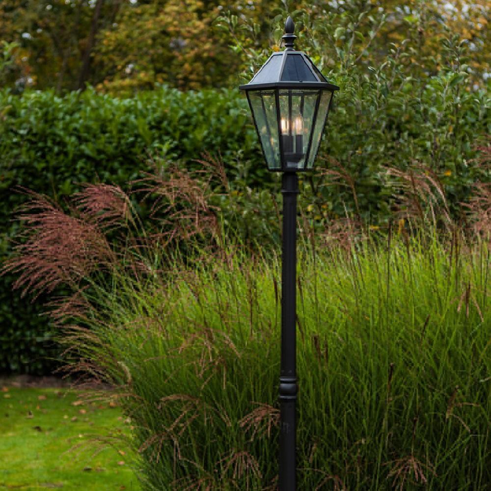 Lutec 6951301189 London Black Outdoor Solar Powered Vintage Post Light 2270mm - Image 2