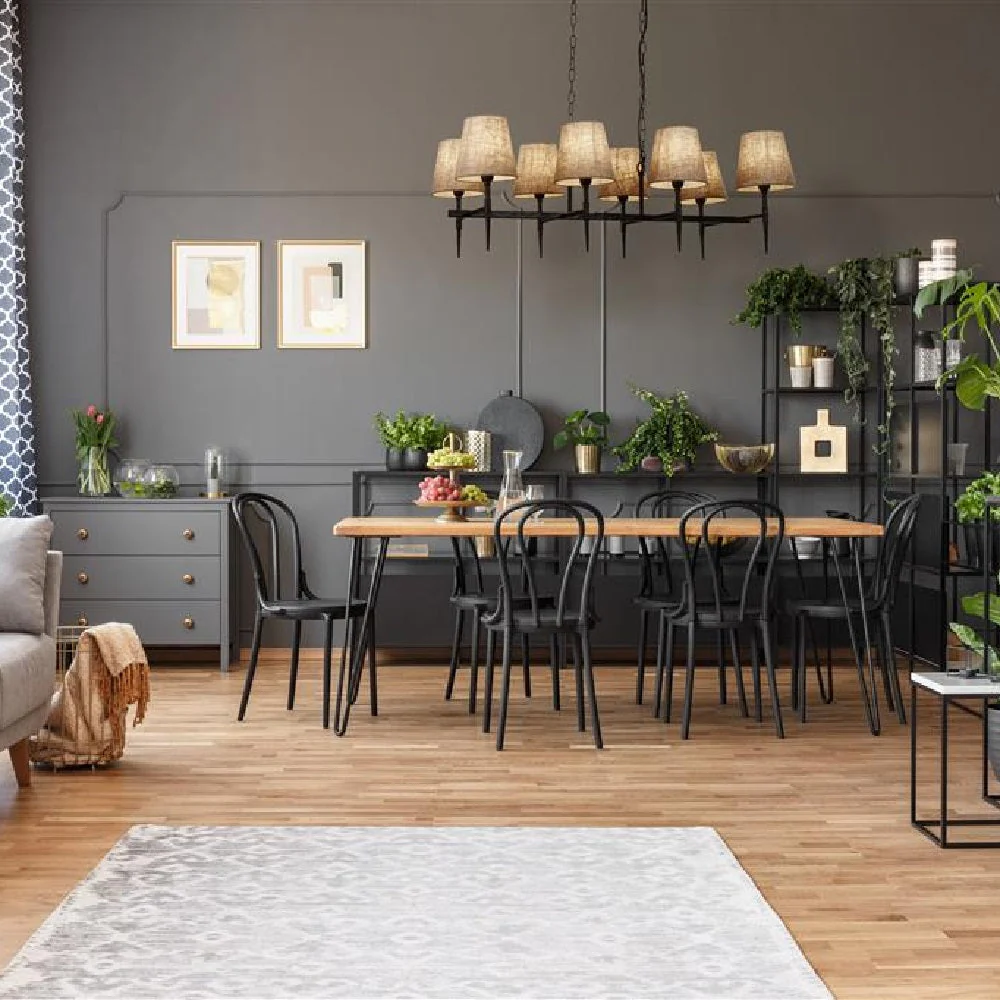 Matt Black Hammered Vintage 8 Lamp Bar Pendant with Natural Linen Shades 91cm - Image 5