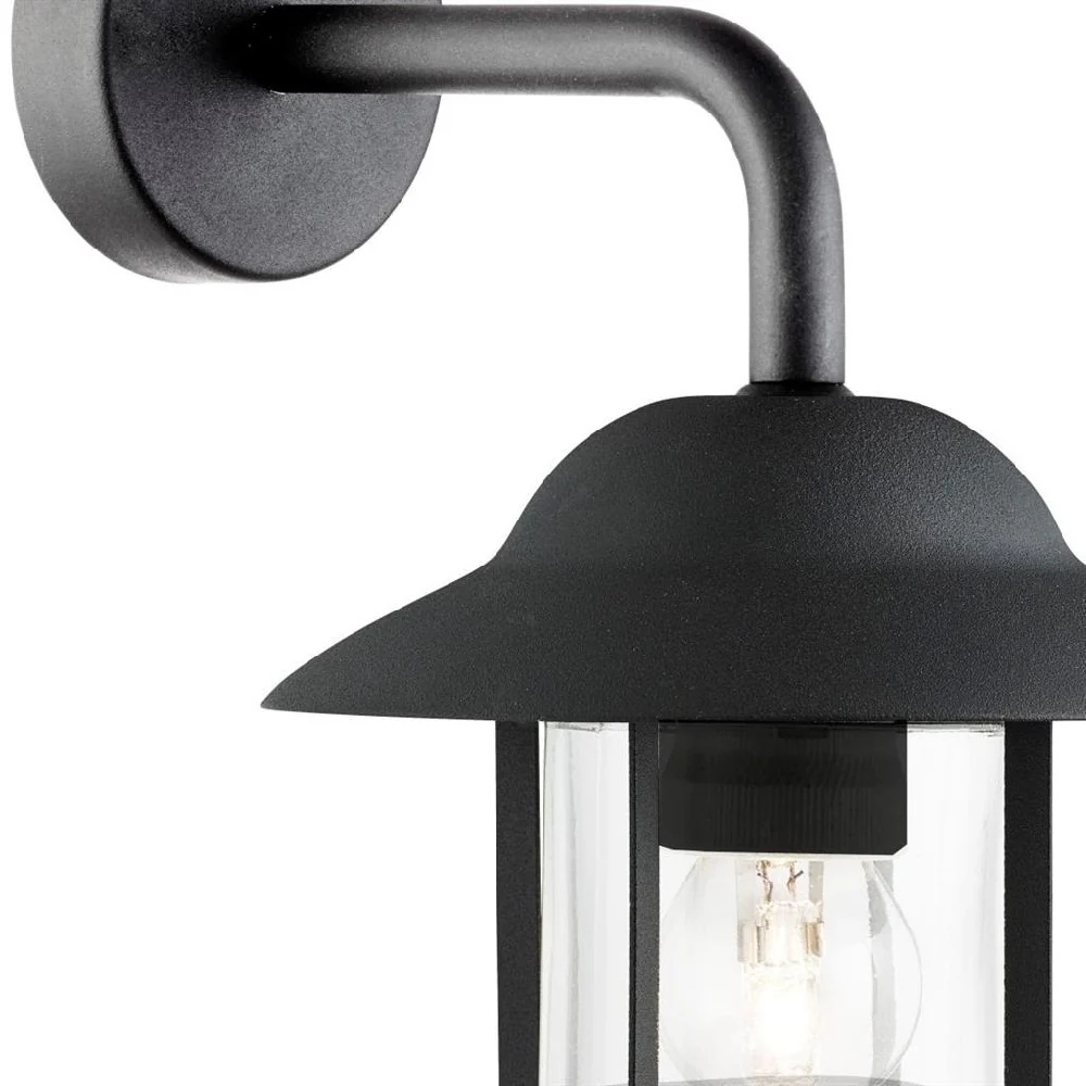 Matt Black Outdoor Single Lamp Vintage Down Lantern Wall Light IP44 - Image 2