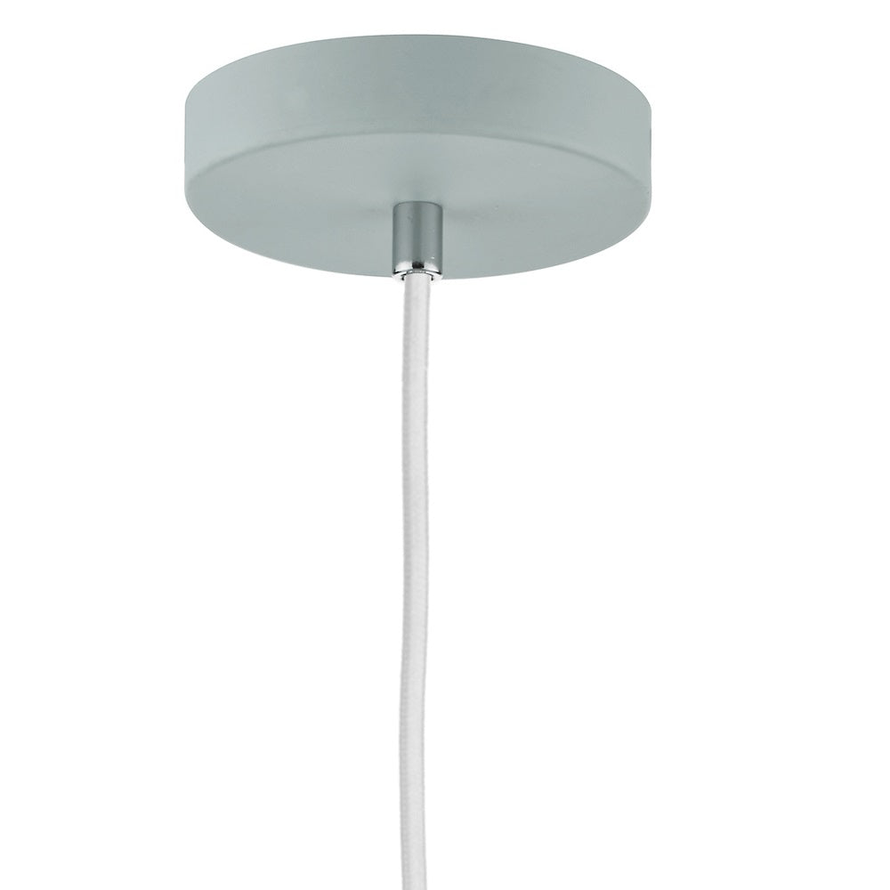 Matt Soft Grey Metal Vintage Shallow Curved Dome Pendant Ceiling Light 45cm - Image 4