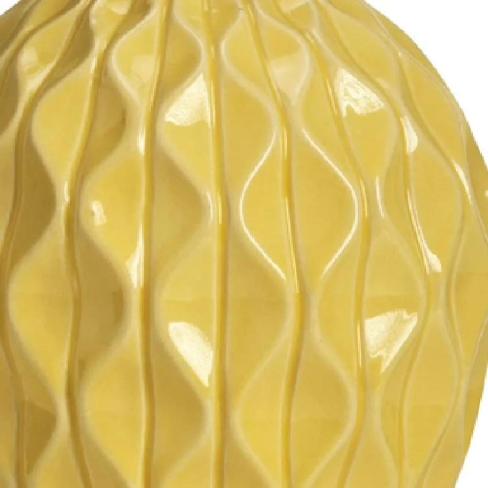 Mustard Yellow Vintage Ceramic Table Desk Lamp Base 28cm - Image 2