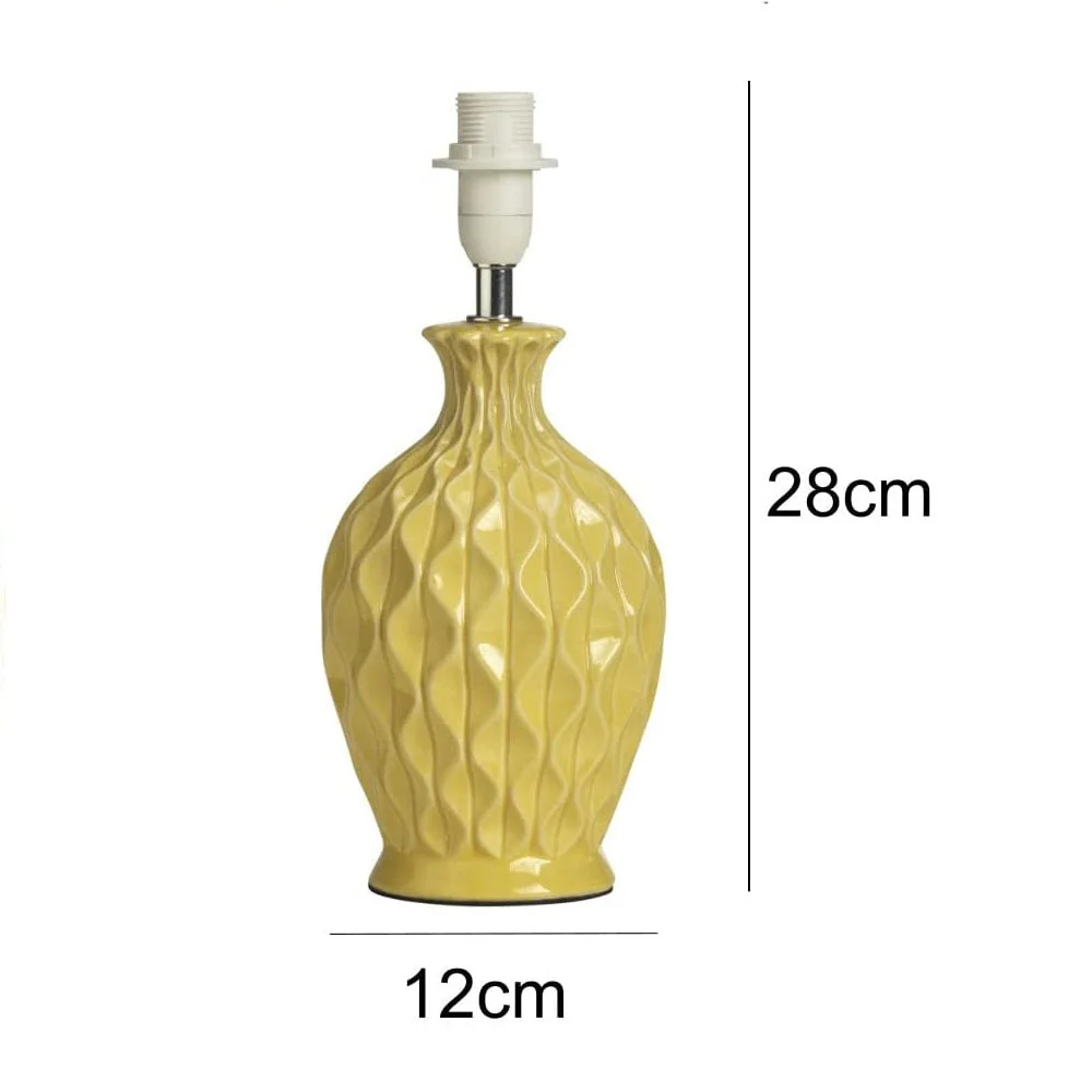 Mustard Yellow Vintage Ceramic Table Desk Lamp Base 28cm - Image 3